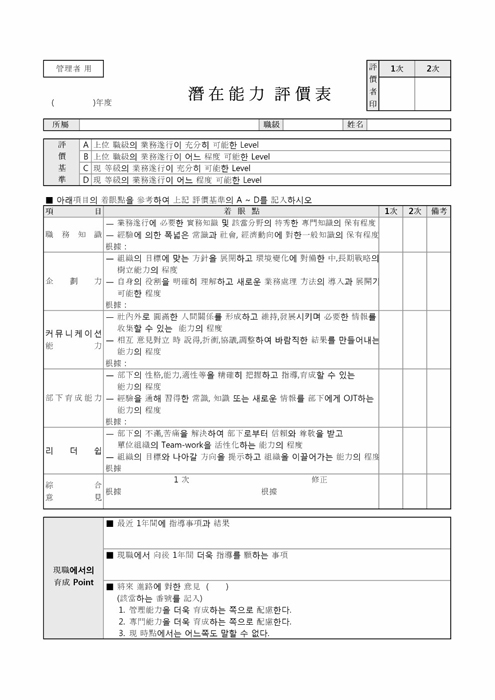 (관리자용)잠재능력평가표(한문)