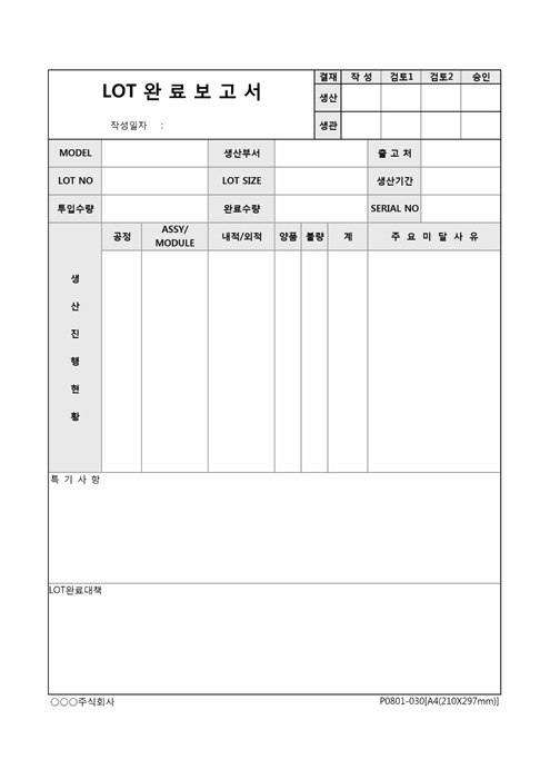 LOT 완료 보고서