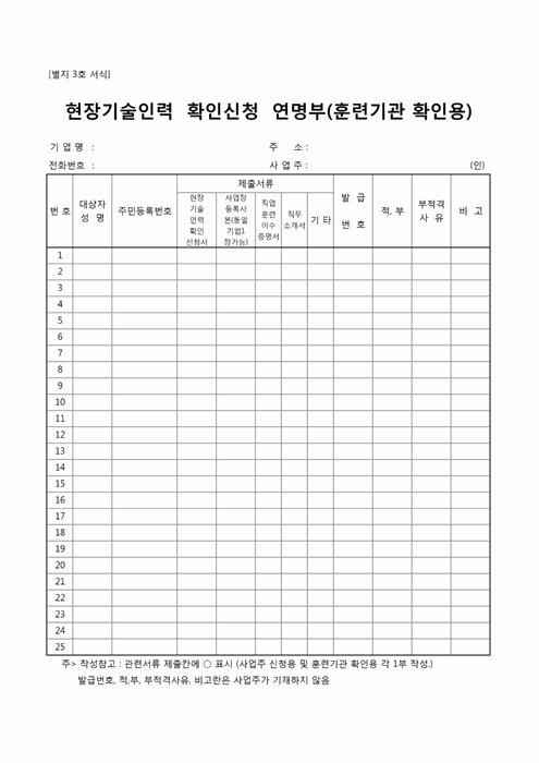 현장기술신청_연명부