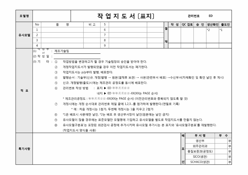 작업지도서 작업지도서