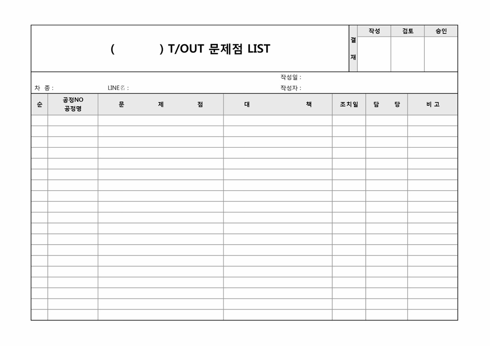 T, OUT문제점리스트 T, OUT문제점리스트