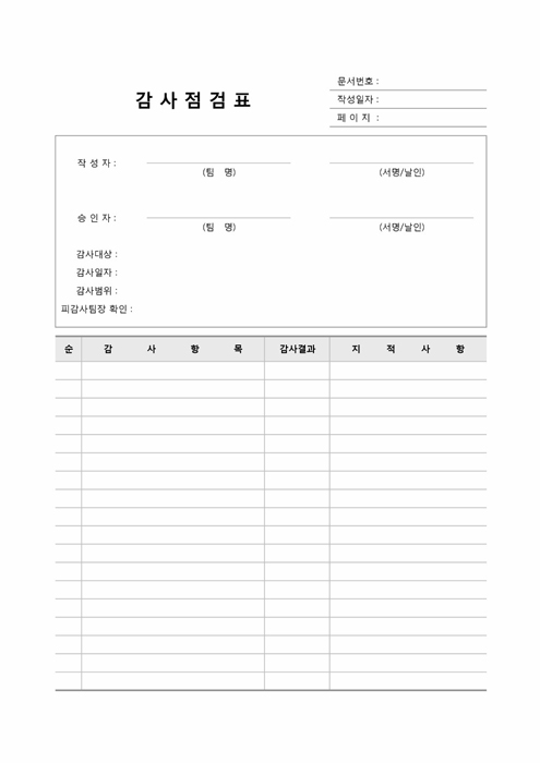 감사점검표
