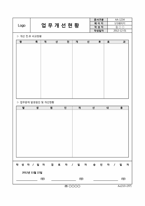 업무 개선 현황 업무 개선 현황