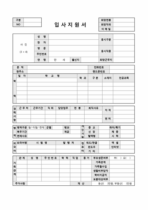 입사지원서(상세입력) 입사지원서(상세입력)