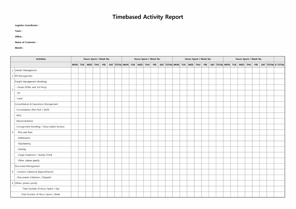 Timebased Activity Report Timebased Activity Report