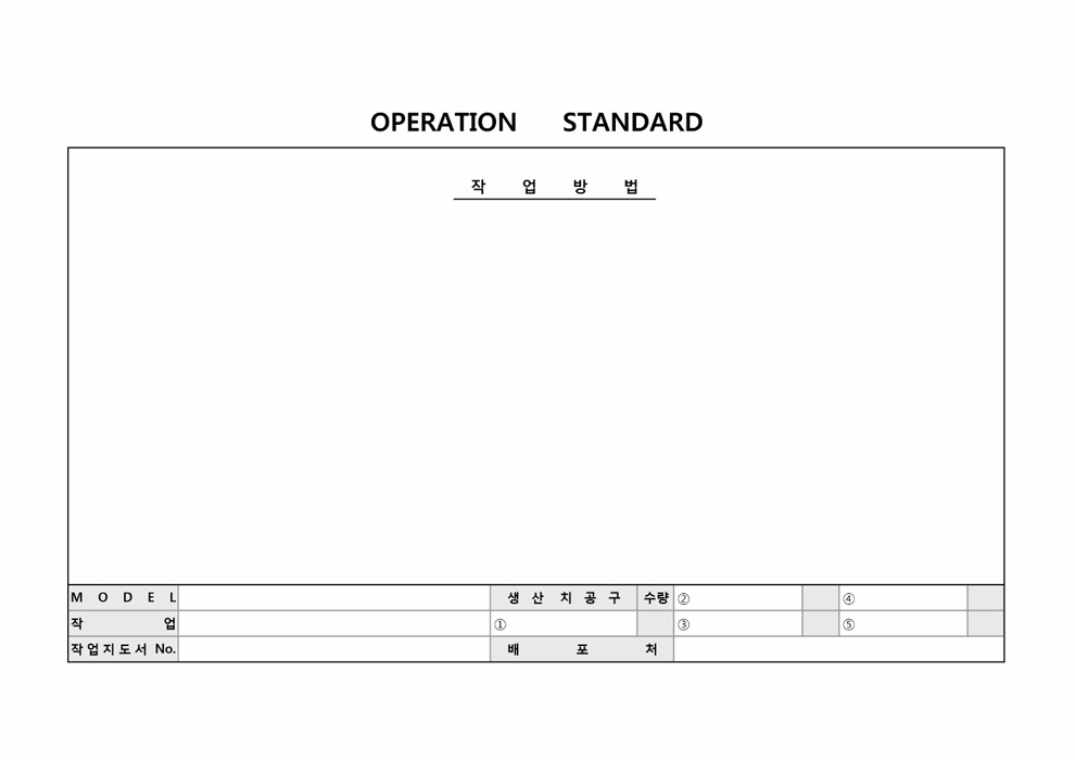 작업방법(OPERATION STANDARD) 작업방법(OPERATION STANDARD)