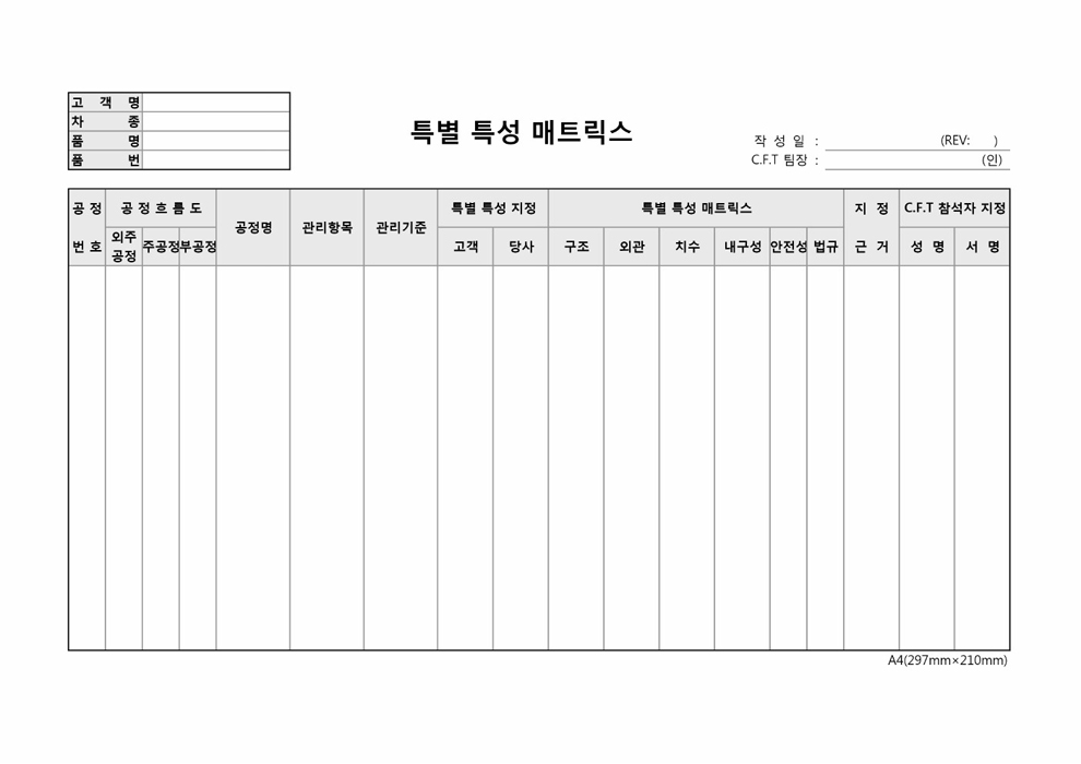 특별특성매트릭스 특별특성매트릭스