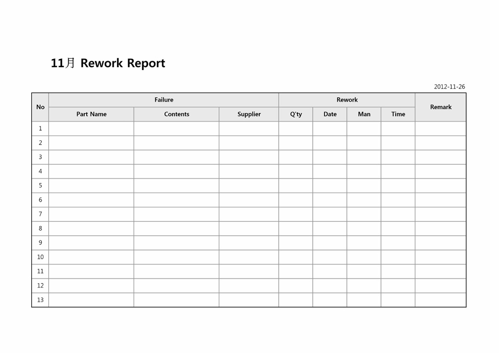 월 Rework Report