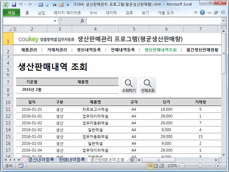 생산판매 공급망 관리 프로그램 (평균생산판매량)