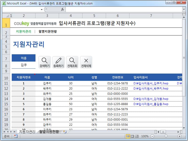 입사서류관리 프로그램(평균 지원자수)