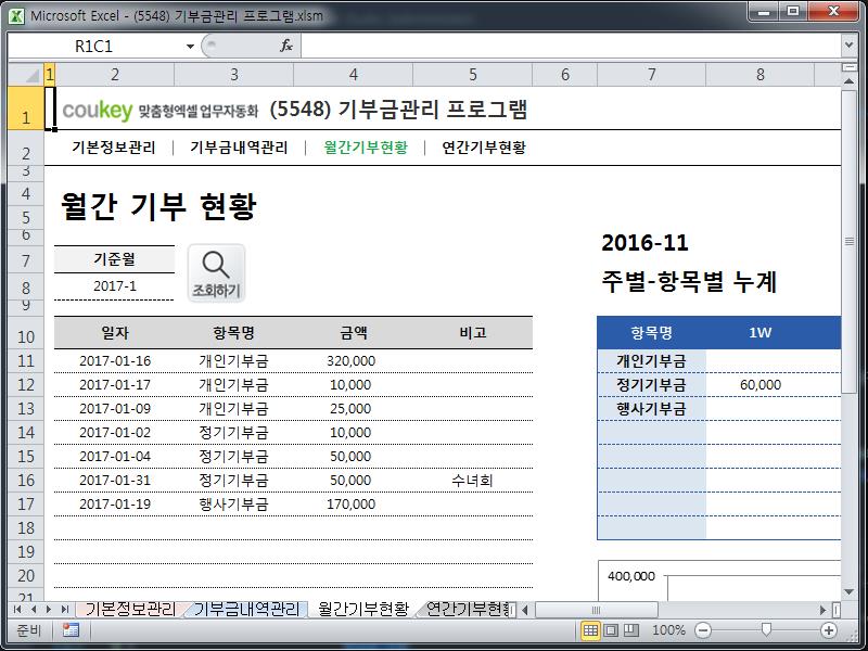 기부금관리 프로그램 기부금관리 프로그램
