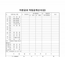 자본금과적립금계산서(갑)