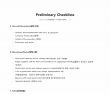 Preliminary Checklists