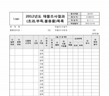 재물조사결과(초과, 부족, 불용품)목록표