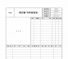 개인별 직무 분장표 썸네일 이미지 개인별 직무 분장표 썸네일 이미지