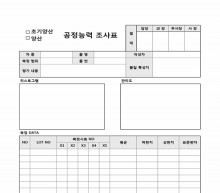 초기양산 및 양산 공정능력 조사표