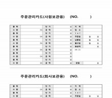 주문관리카드(사원보관용, 회사보관용) 썸네일 이미지