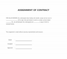 ASSIGNMENT OF CONTRACT 썸네일 이미지