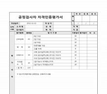 공정검사자 자격인증평가서1 썸네일 이미지 공정검사자 자격인증평가서1 썸네일 이미지