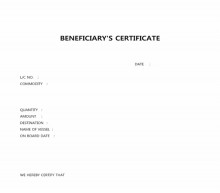BENEFICIARY＇S CERTIFICATE 썸네일 이미지