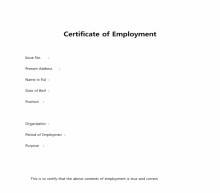 CERTIFICATE OF EMPLOYMENT