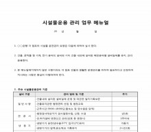 시설물운용 관리 업무 메뉴얼 썸네일 이미지 시설물운용 관리 업무 메뉴얼 썸네일 이미지