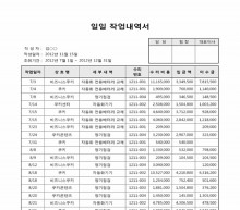 일일 작업내역서 썸네일 이미지 일일 작업내역서 썸네일 이미지