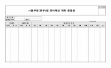 사용부분(본부)별 경비예산 계획 총괄표