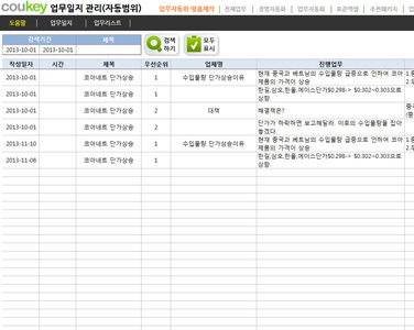 업무일지 관리 업무자동화 프로그램(자동범위 설정) 썸네일 이미지 2