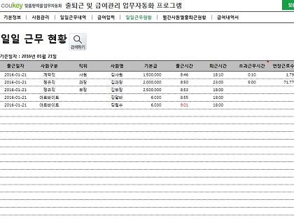 직원출퇴근 및 급여계산 업무자동화(직원관리,시간외수당,급여명세서) ver 2024 근로기준법 개정 썸네일 이미지 5 직원출퇴근 및 급여계산 업무자동화(직원관리,시간외수당,급여명세서) ver 2024 근로기준법 개정 썸네일 이미지 5