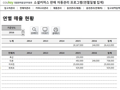 온라인 스토어 판매 자동관리 프로그램 (연별, 월별, 일별 조회) 썸네일 이미지 15