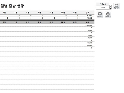 현금출납 자동관리 프로그램(계정과목별, 연별, 월별, 일별 금전출납 관리) 썸네일 이미지 5