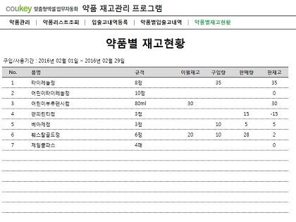 약품 관리 프로그램 (일별, 월별, 연별 조회) 썸네일 이미지 8