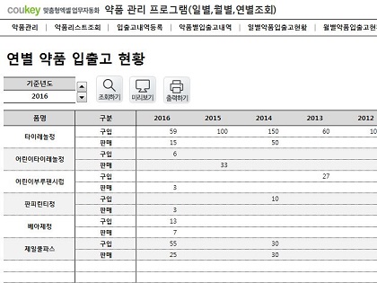 약품 관리 프로그램 (일별, 월별, 연별 조회) 썸네일 이미지 7