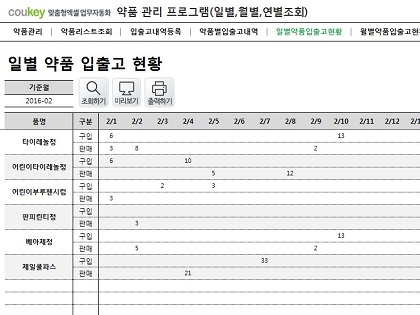 약품 관리 프로그램 (일별, 월별, 연별 조회) 썸네일 이미지 5