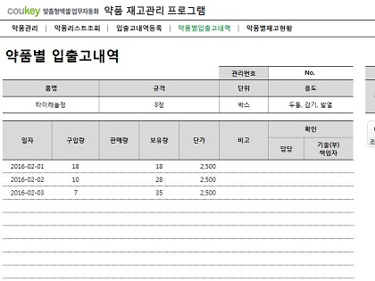 약품 관리 프로그램 (일별, 월별, 연별 조회) 썸네일 이미지 4