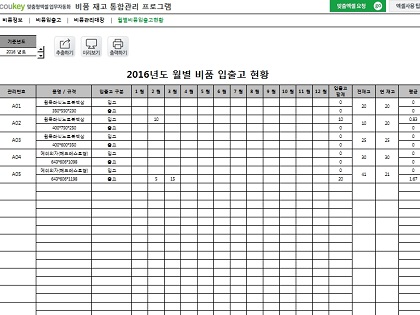 비품 재고 통합관리 프로그램(평균 입출고량 자동계산) 썸네일 이미지 4