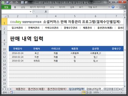 소셜커머스 판매 자동관리 프로그램(결제수단별 집계) 썸네일 이미지 9