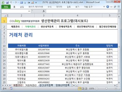 생산판매관리 프로그램(대시보드) 썸네일 이미지 2 생산판매관리 프로그램(대시보드) 썸네일 이미지 2