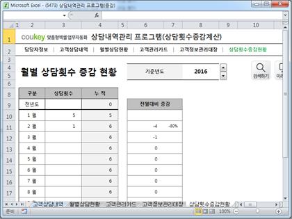 상담내역관리 프로그램(상담횟수 증감률) 썸네일 이미지 6