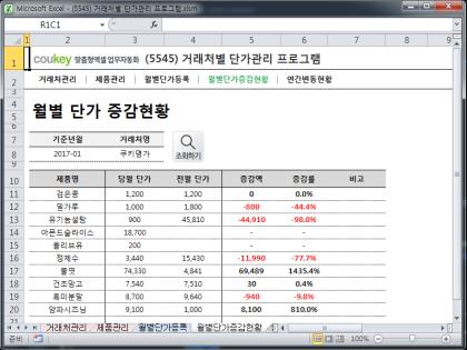 거래처별 단가관리 프로그램 썸네일 이미지 1 거래처별 단가관리 프로그램 썸네일 이미지 1